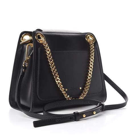 chloe annie|CHLOE Shiny Calfskin Mini Annie Shoulder Bag Black.